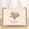 Birth Flower Family Bouquet  Customized Tote Bags