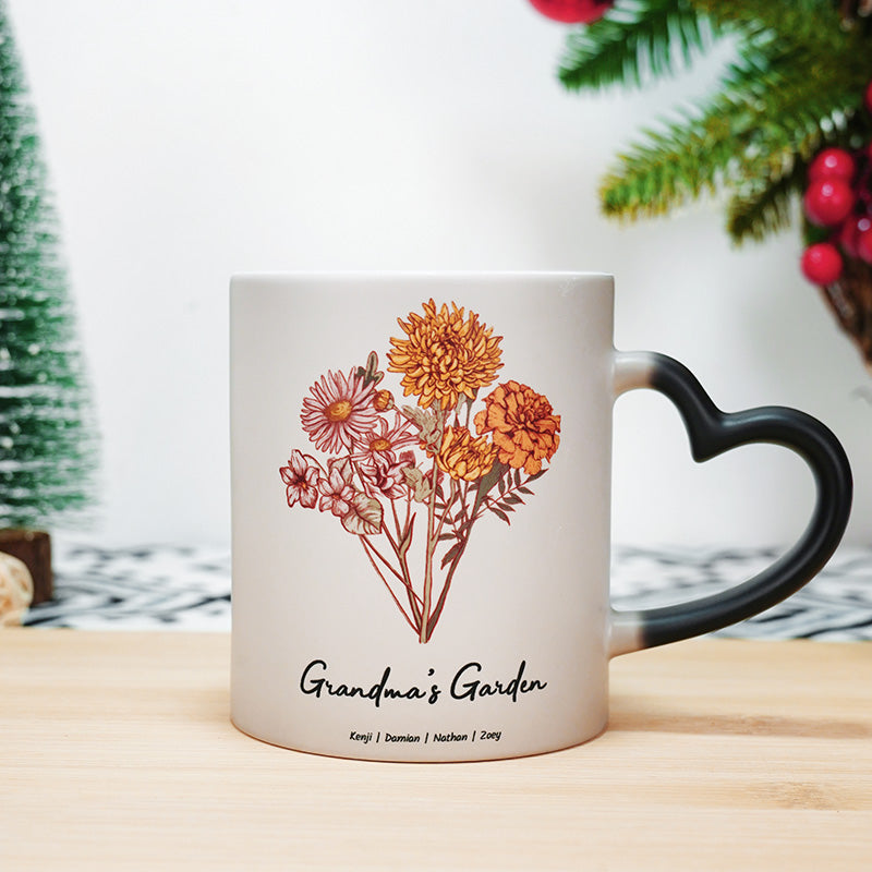 Birth Flower Family Bouquet Custom mug