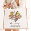 Birth Flower Family Bouquet  Customized Tote Bags