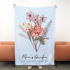 Birth Flower Family Bouquet Customized Blanket