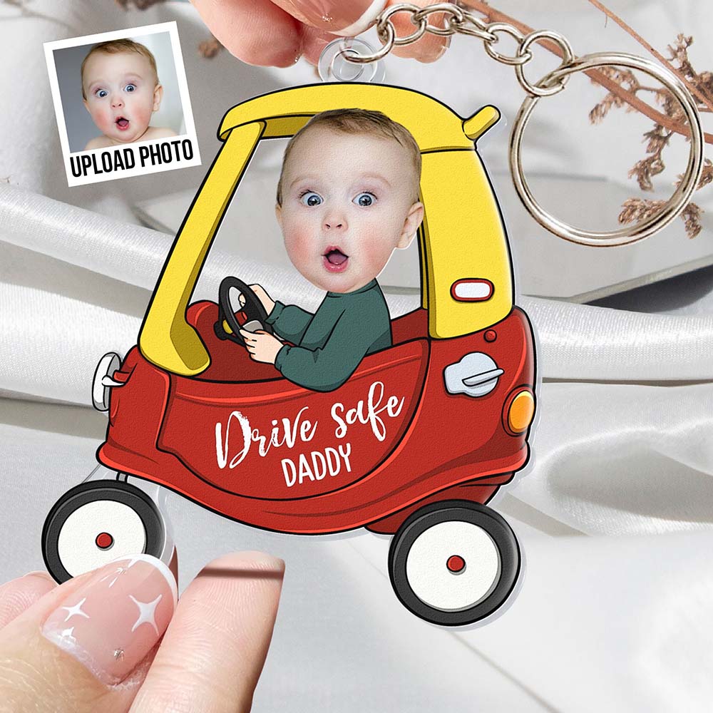 Drive Safe Mommy Custom Photo Acrylic Keychain  (Manually Processed)