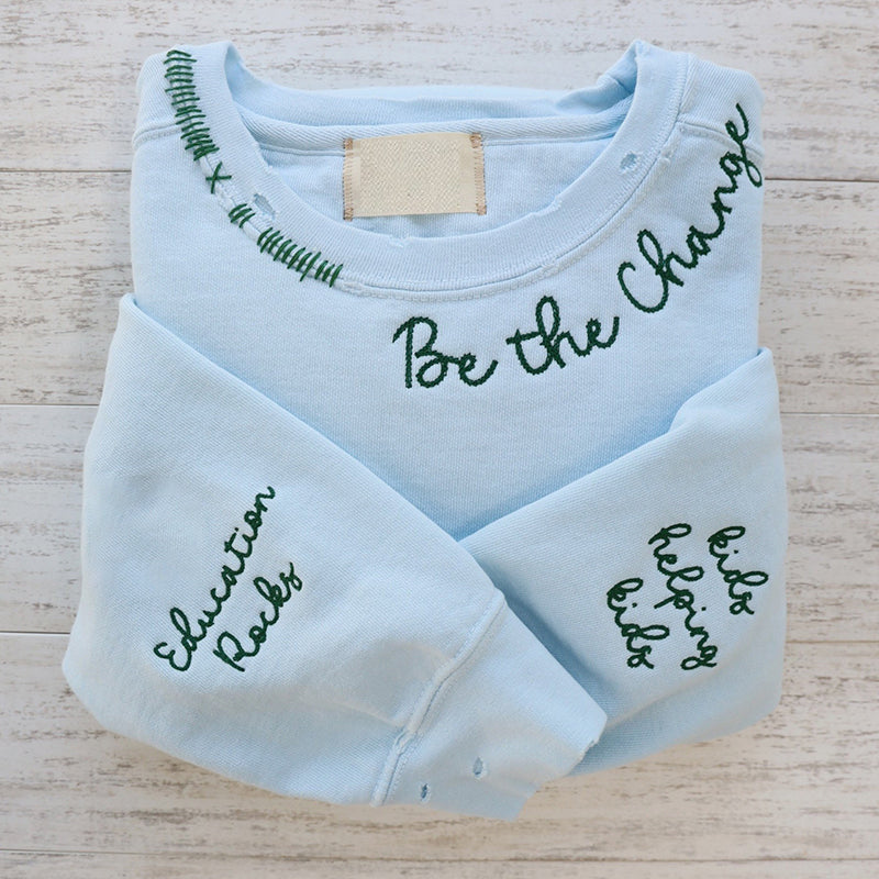 🥼VINTAGE CUSTOM CREW – Individuell besticktes, handbesticktes Sweatshirt mit Rundhalsausschnitt