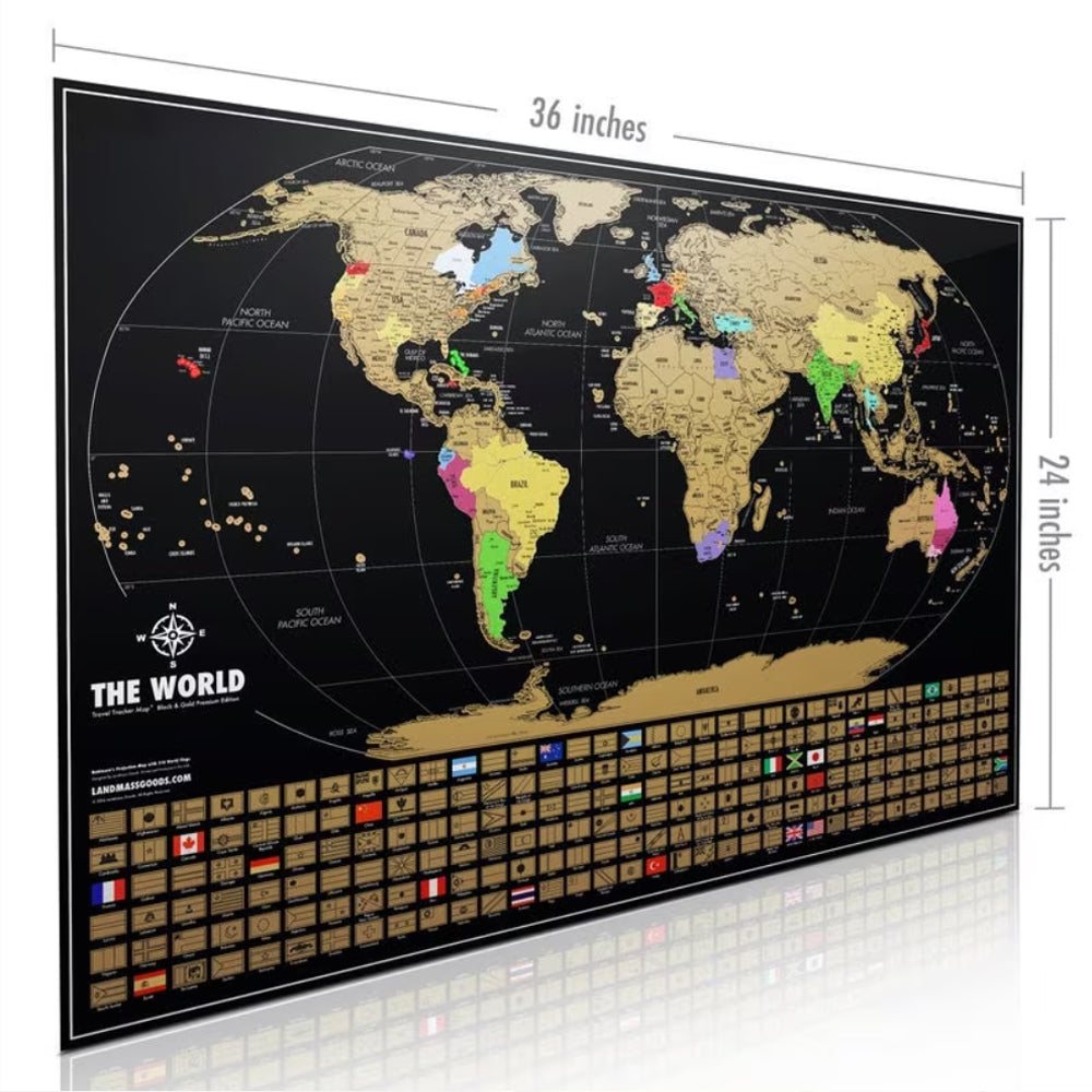 Scratch Off Map Of The World Large Size Upgraded Version