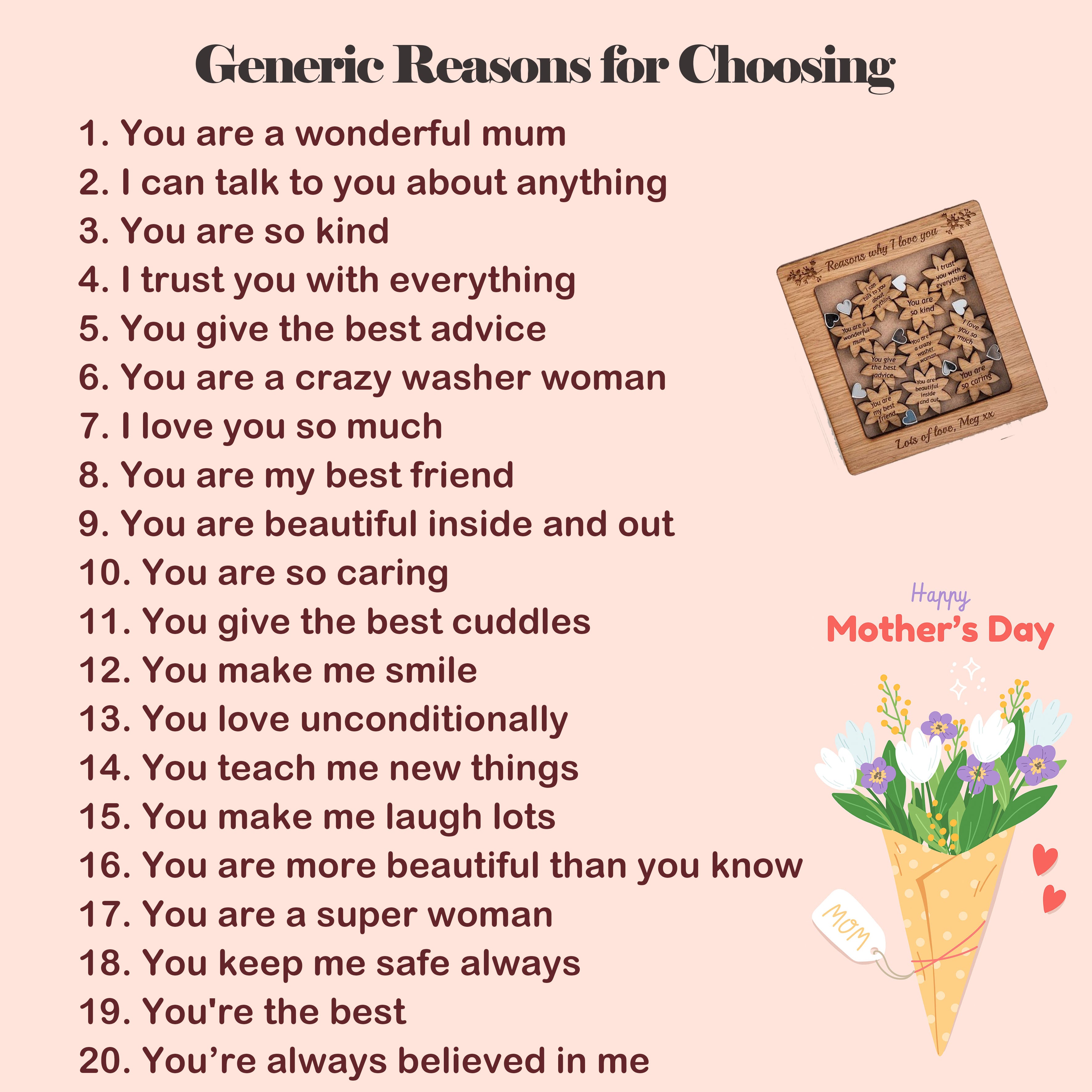 10 Reasons Why I Love You Personalised Mother‘s Day Gift