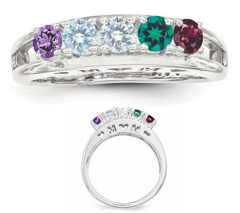 Custom Family Birthstones Ring