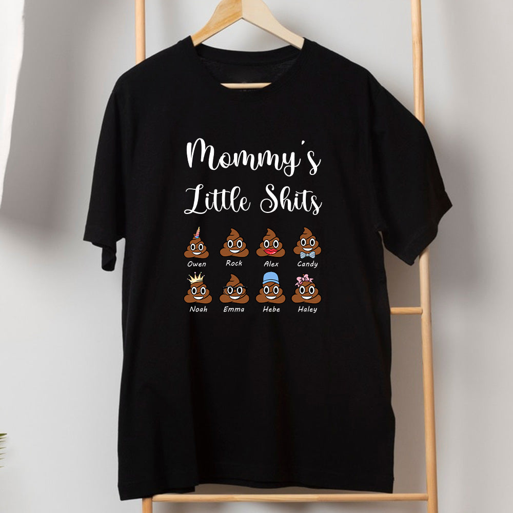 Mummy's Little Shits Custom T-Shirt Kapuzenpullover mit Rundhalsausschnitt zum Muttertag 