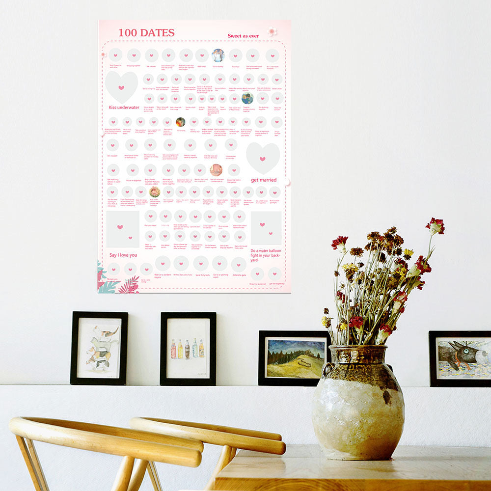 100 Things to do with lovers Scratch Off Bucket List Poster