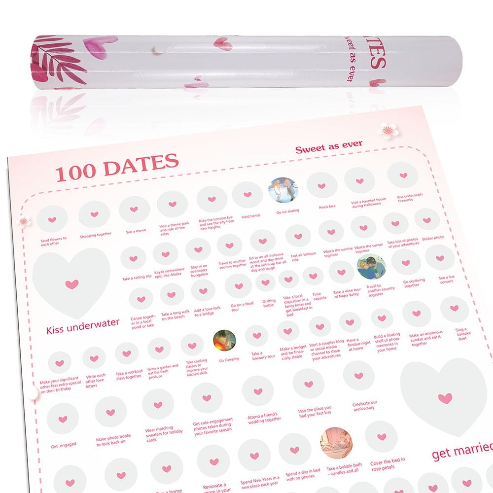 100 Things to do with lovers Scratch Off Bucket List Poster