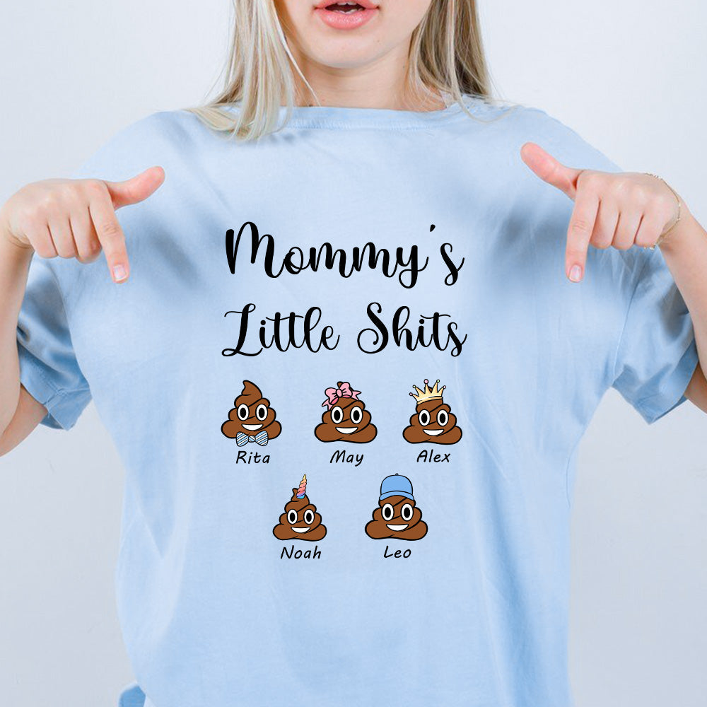 Mummy's Little Shits Custom T-Shirt Kapuzenpullover mit Rundhalsausschnitt zum Muttertag 