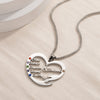 Custom Heart Hand Hug Necklace With Birthstones for Mom