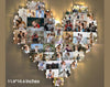 Custom Heart Shape Photo Collage Lamp with Photos